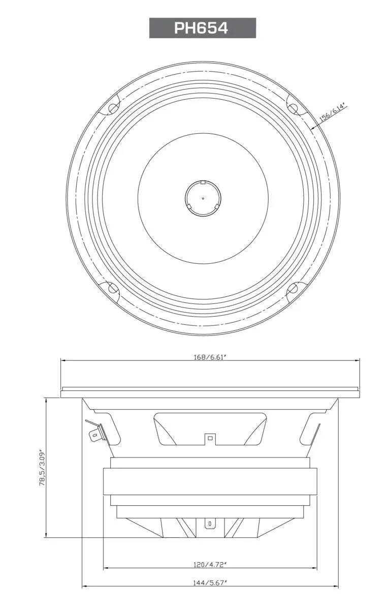 6.5" Pro Full-Range Coax Horn Speakers 4Ω - PH654