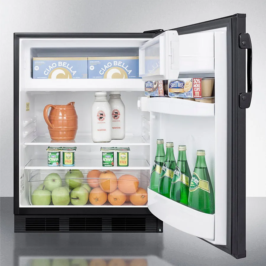 Accucold 24" Wide Refrigerator-Freezer, ADA Compliant Black Exterior