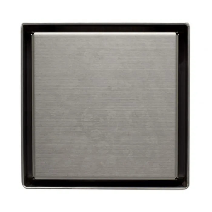 ALFI brand ABSD55B 5" x 5" Modern Square Stainless Steel Shower Drain with Solid Cover