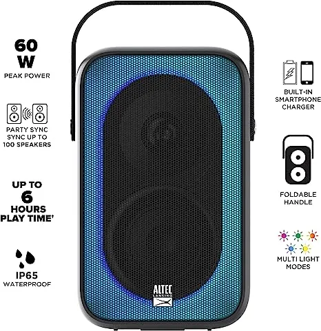 Altec Lansing Shockwave Wireless Bluetooth Party Speaker w/ Light Effects