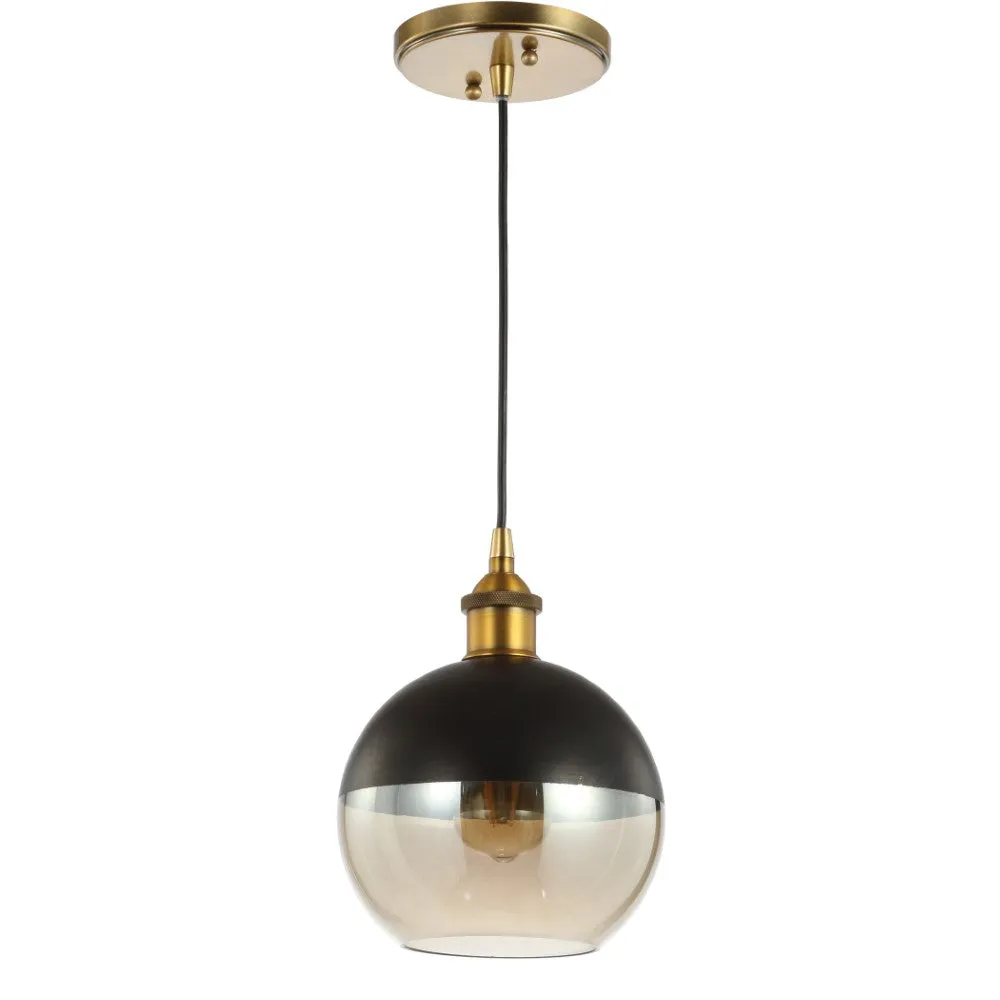 Amaryllis 7.5" Adjustable Drop Globe Metal/Glass LED Pendant