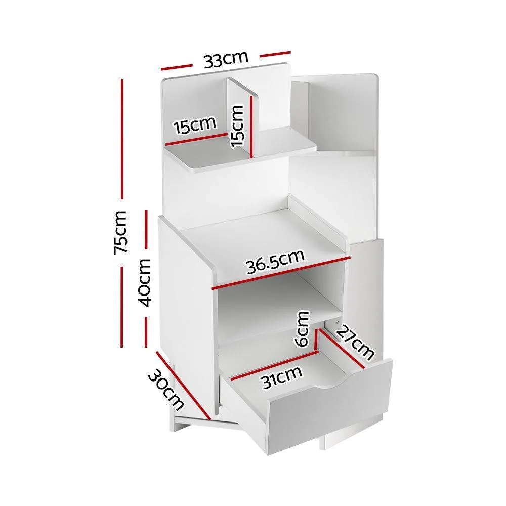 Artiss Bedside Table Cabinet Shelf Display Drawer Side Nightstand Unit Storage