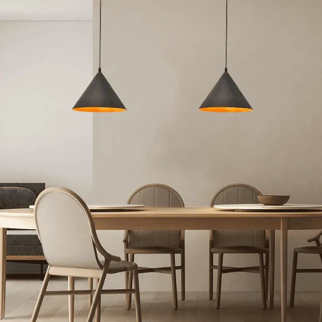 Arvid - Industrial Pendant Lamp with Conical Rust Shade