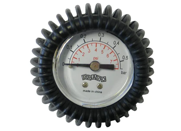 Bravo Spare Inline & Boston Pressure Gauge - 0 - 0.5 Bar - With Valve Collars - SP125