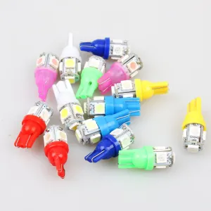 car styling 1pcs Auto T10 5 LED 1W 5050 W5W Wedge Door Parking Bulb Light Car 5W5 LED Dome Festoon C5W C10W License Plate Light