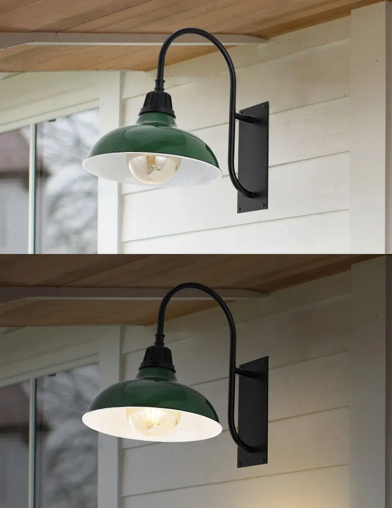 Carson 12.25" Farmhouse Industrial Indoor/Outdoor Iron LED Gooseneck Arm Outdoor Sconce