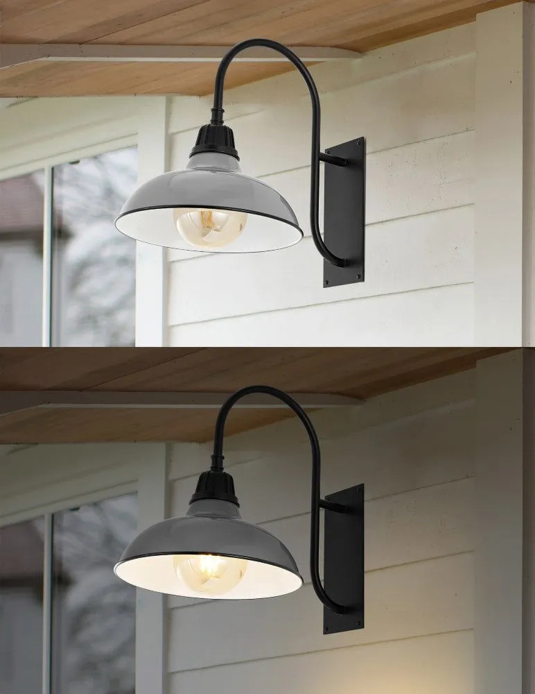 Carson 12.25" Farmhouse Industrial Indoor/Outdoor Iron LED Gooseneck Arm Outdoor Sconce