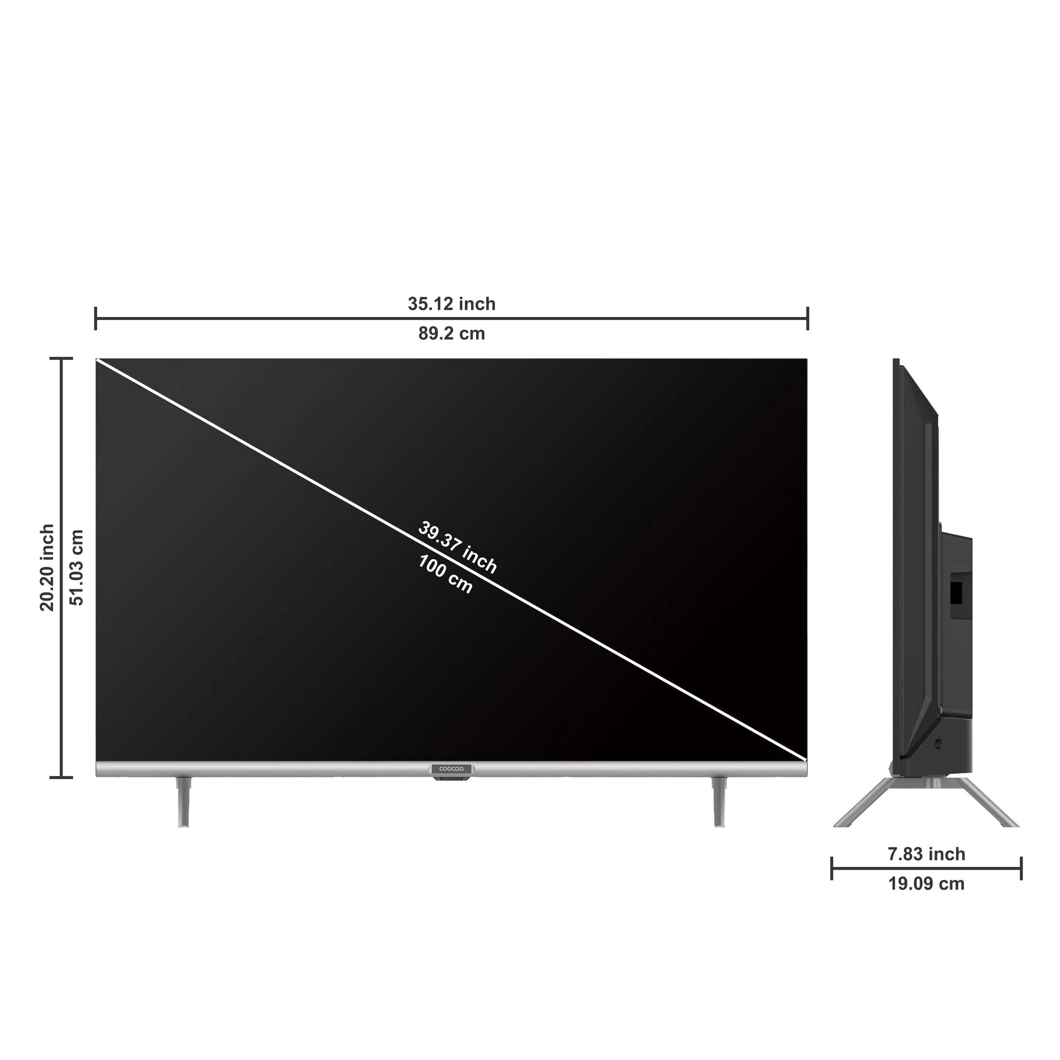 Coocaa 100 cm (40 inches) Frameless Series Full HD Smart IPS LED TV 40S3U Pro (Black)