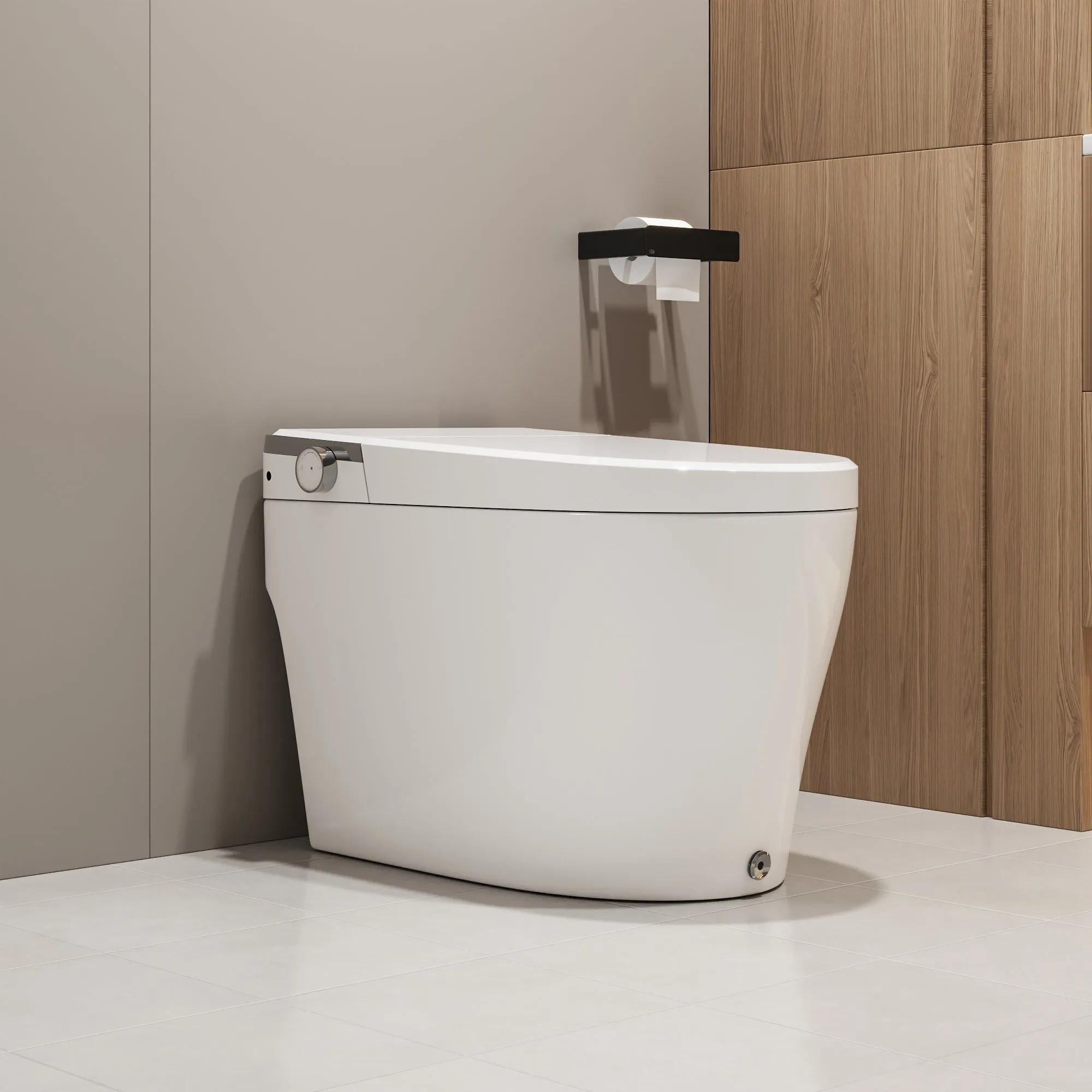 DeerValley DV-1S0029 Smart Bidet Toilet, One-Piece Elongated Smart Toilet with Foot Kick Flush, Warm Wash (Seat Included)