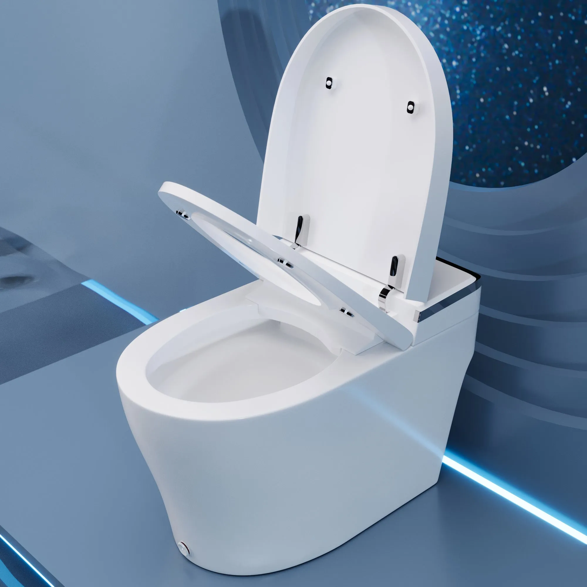 DeerValley DV-1S0029 Smart Bidet Toilet, One-Piece Elongated Smart Toilet with Foot Kick Flush, Warm Wash (Seat Included)