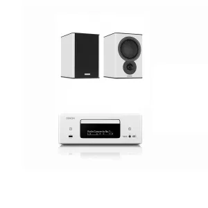 Denon CEOL RCD-N12 DAB  Hi-Fi System & Mission QX2 MKII Speakers Pair White