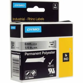 DYMO RH P/P 6/5.5 black / metallic Labels