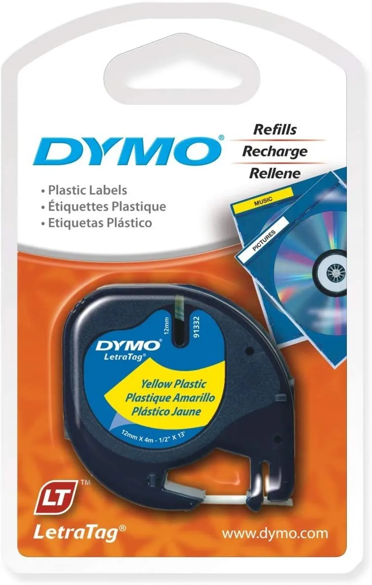 DYMO TP 12MMX4M LT PLAST YELLO