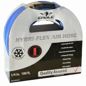 Eagle | Hybri-Flex 1/4" x 100' Air Hose w/ 1/4" MNPT Fittings