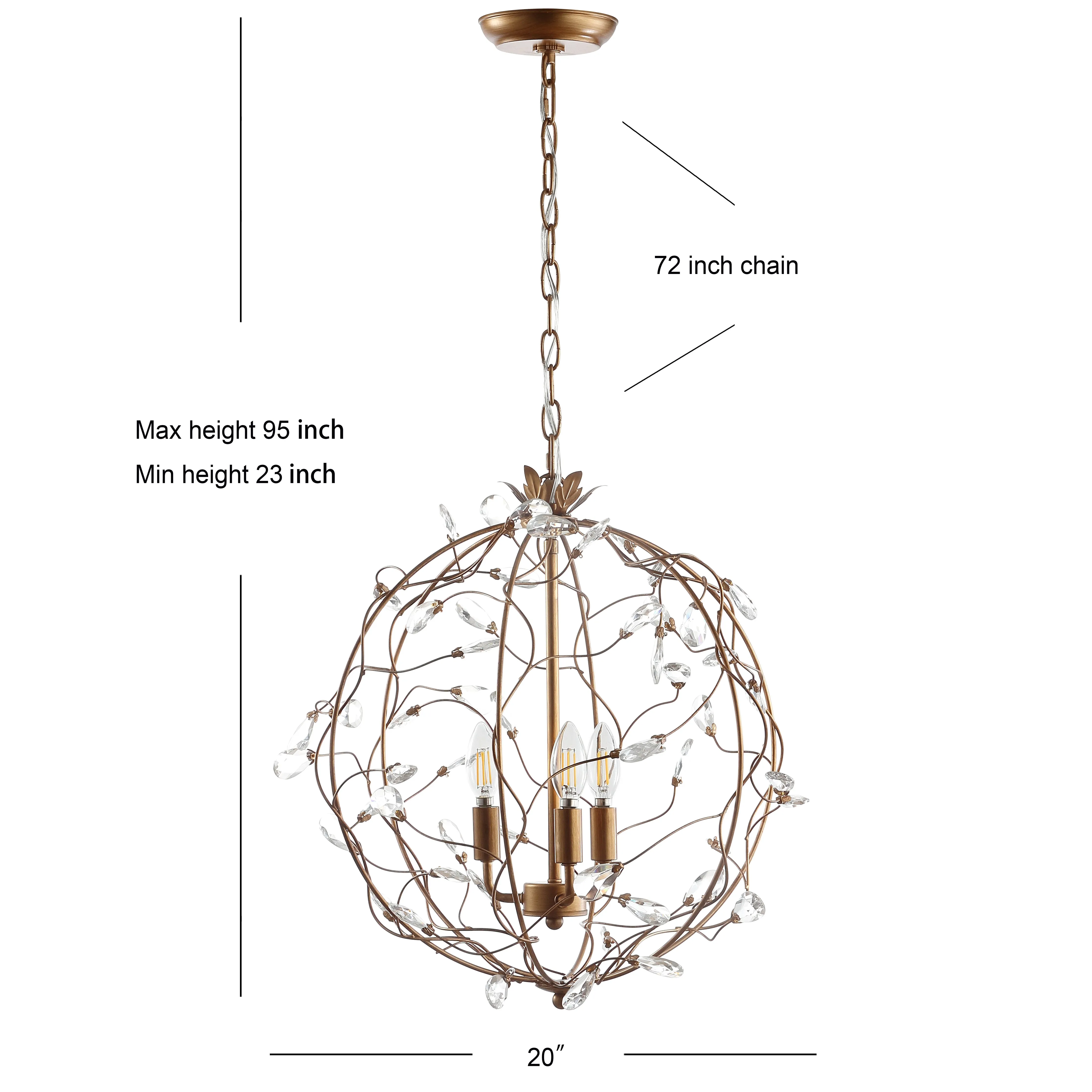 Emu 20" Adjustable Metal/Glass LED Pendant