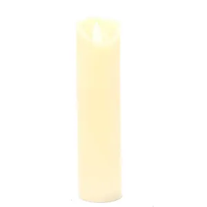 Flameless Wax Slender Pillar LED Candle, Ivory, 7-Inch