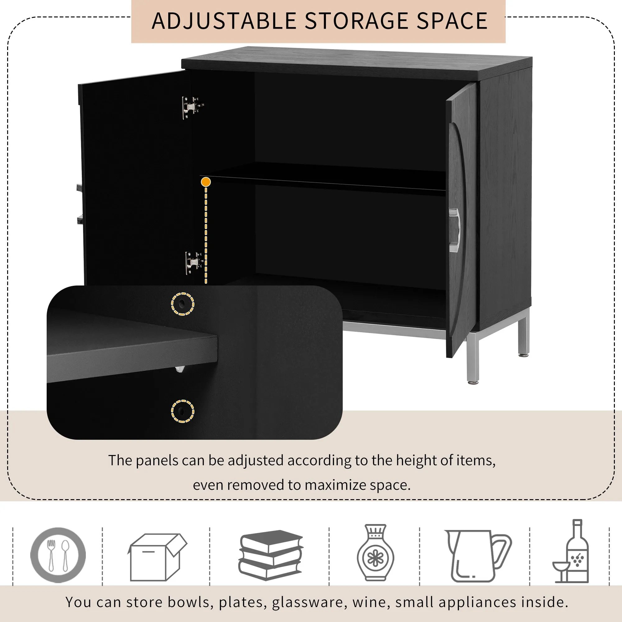 Gato Accent Storage Cabinet - Black