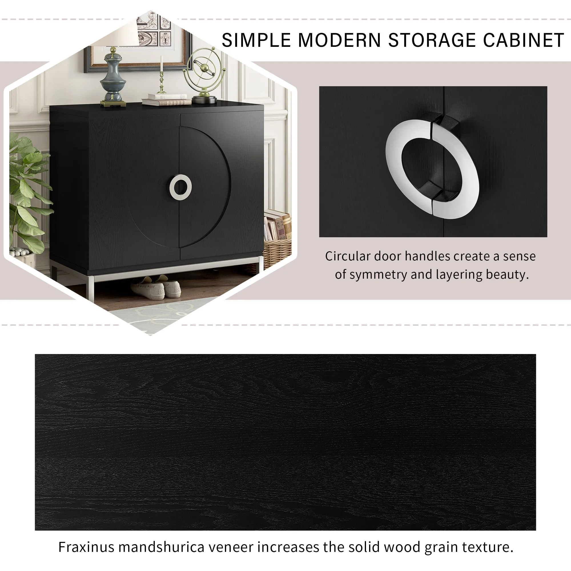 Gato Accent Storage Cabinet - Black