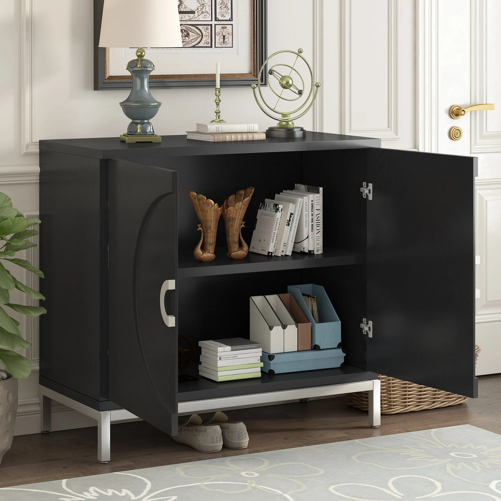 Gato Accent Storage Cabinet - Black