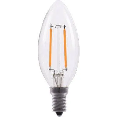 LED Advantage Filament B11 320 Deg, 2.5W-200lm, Dimmable, 80CRI, 2700K, E12, 120VAC Clear