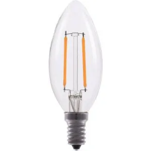 LED Advantage Filament B11 320 Deg, 2.5W-200lm, Dimmable, 80CRI, 2700K, E12, 120VAC Clear