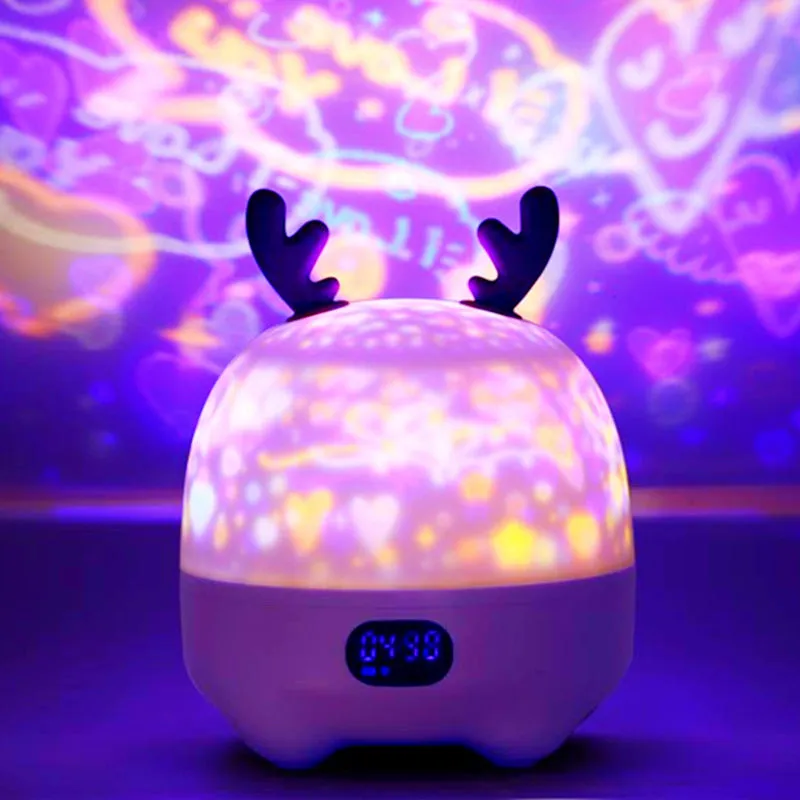 LED Bluetooth Speaker Seven-Color Night Light Audio Starry Sky Projection Creative USB Ambience Light