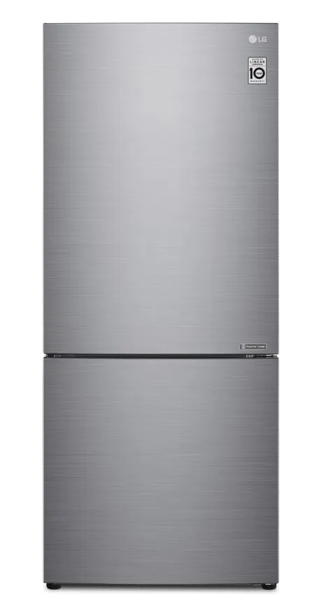 LG Platinum Silver 28" Counter Depth Bottom Freezer Refrigerator with Door Cooling and Flip-up Shelf (15 Cu.Ft) - LBNC15251V