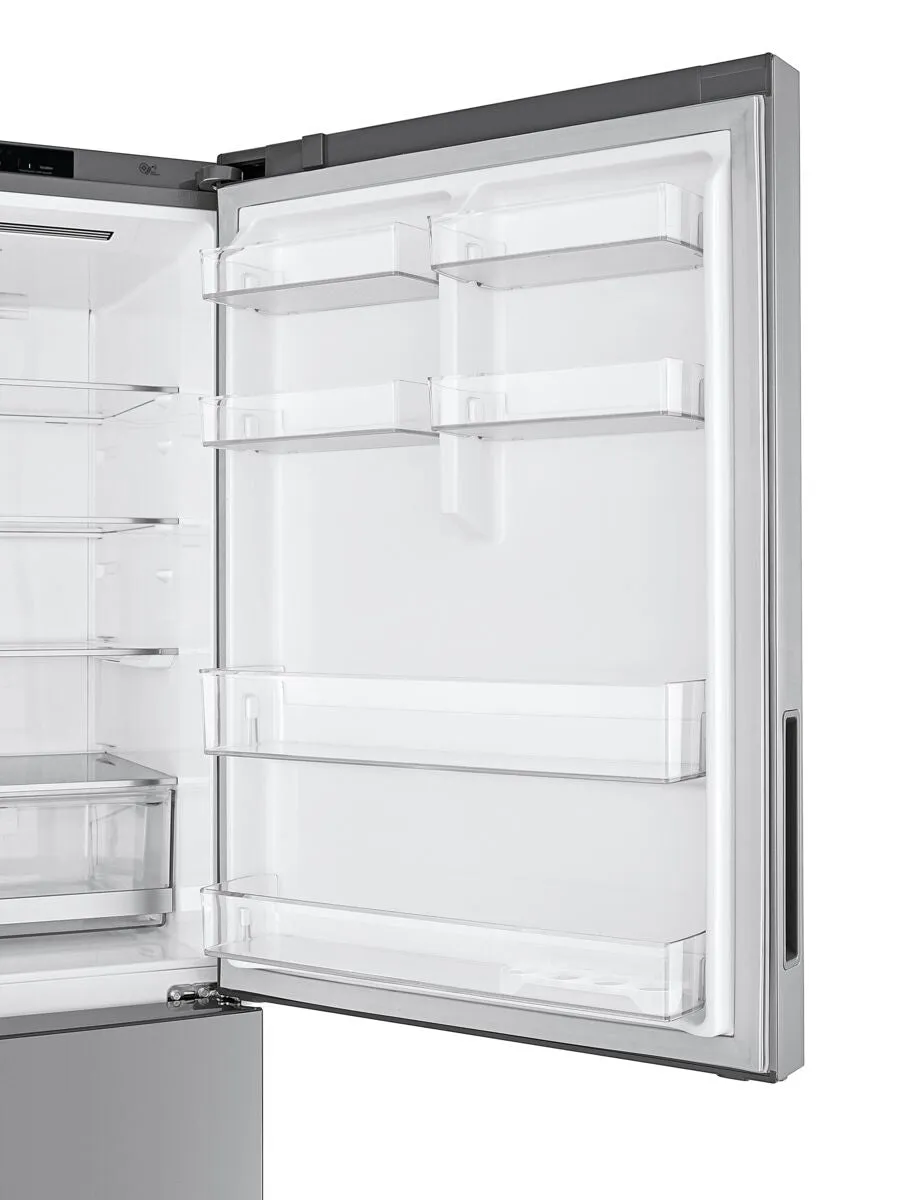 LG Platinum Silver 28" Counter Depth Bottom Freezer Refrigerator with Door Cooling and Flip-up Shelf (15 Cu.Ft) - LBNC15251V