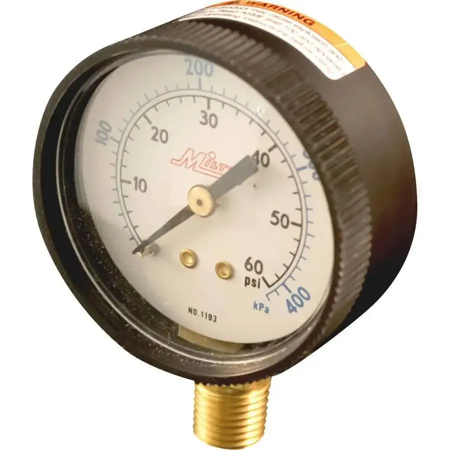 Milton 1/4" NPT Bottom Mount Mini Pressure Gauge