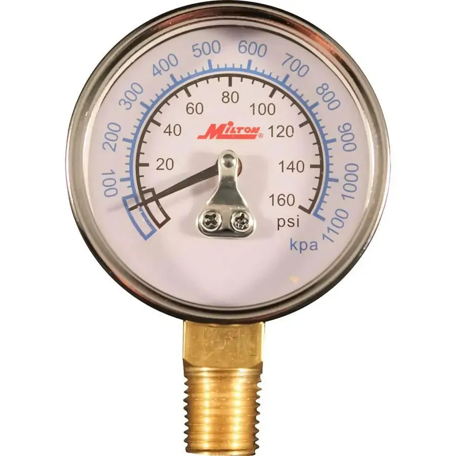 Milton 1/4" NPT Bottom Mount Mini Pressure Gauge