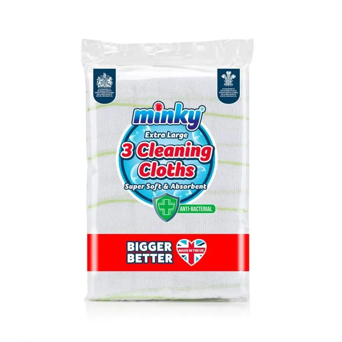 Minky Anti-bacterial Cleaning Cloths 3 pack