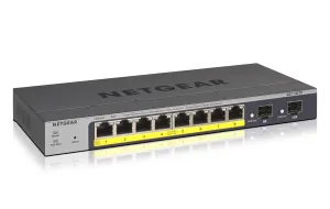 Netgear Smart Gs110tpv3 - Switch - Smart - 8 X 10/100/1000 (Poe)   2 X Sfp - Desktop, Wall-Mountable - Poe  (55 W) - Dc