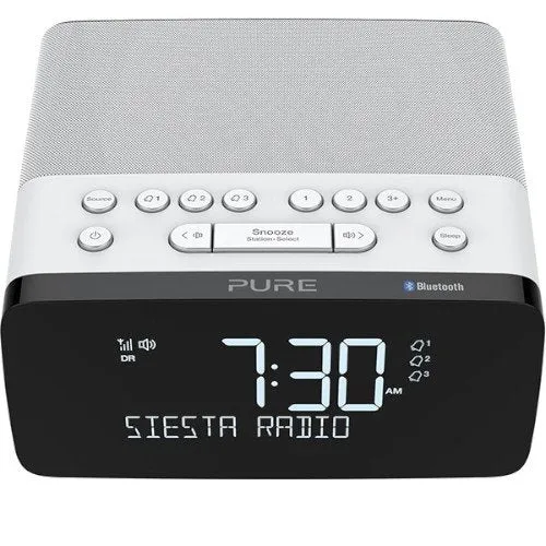 PURE Siesta Charge DAB /FM & Blutooth with Qi Wireless Charging Pad In White