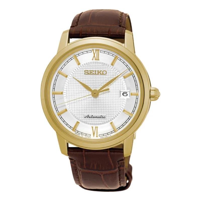 Seiko Presage (Japan Made) Automatic Brown Calf Leather Strap Watch SRPA14J1 (Not For EU Buyers) (LOCAL BUYERS ONLY)