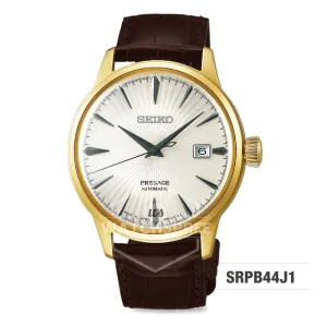 Seiko Presage (Japan Made) Automatic Dark Brown Calf Leather Strap Watch SRPB44J1 (Not For EU Buyers) (LOCAL BUYERS ONLY)