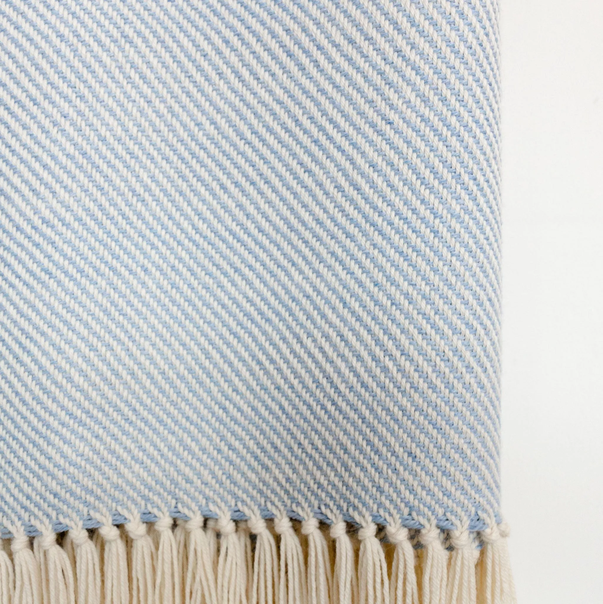 Sky Blue Handwoven Alpaca Throw