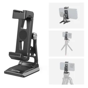 SmallRig Metal Phone Holder with Arca-Swiss Support, 1/4"-20 Female Thread, Cold Shoe Mount, Supports Horizontal & Vertical Shooting, 90° Tilt and Three Rotating Joints for 2.2 to 3.5" Wide Smartphones | 4611