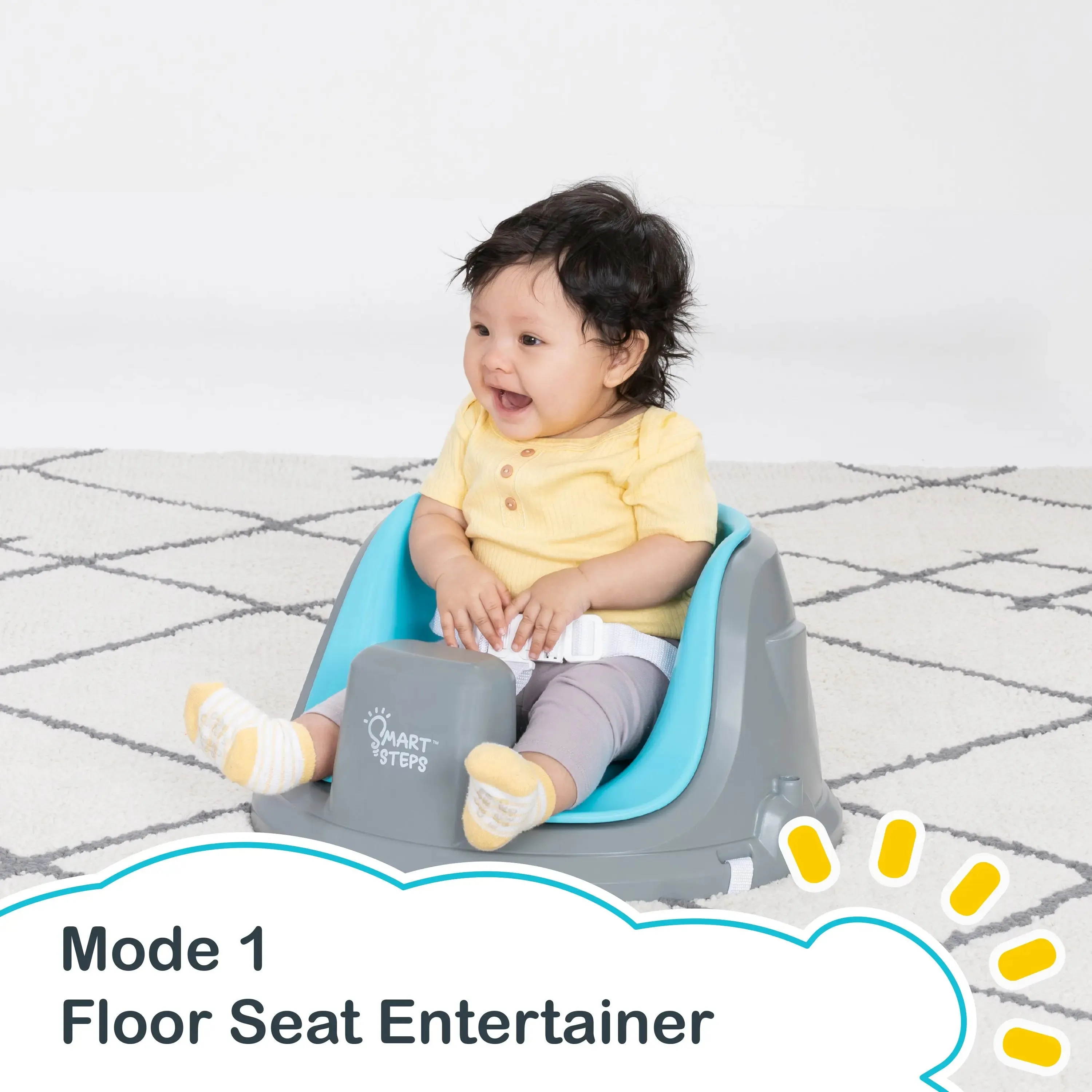 Smart Steps® Explore N’ Play 5-in-1 Activity to Booster Seat - Blue Safari Fun