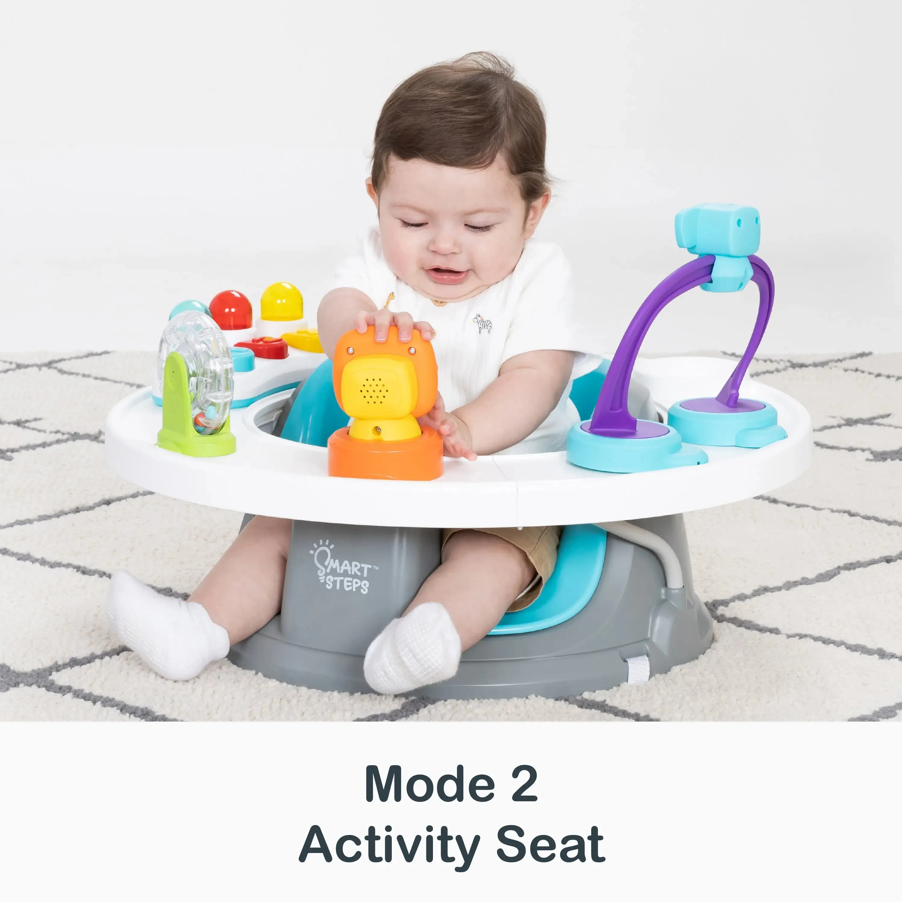 Smart Steps® Explore N’ Play 5-in-1 Activity to Booster Seat - Blue Safari Fun