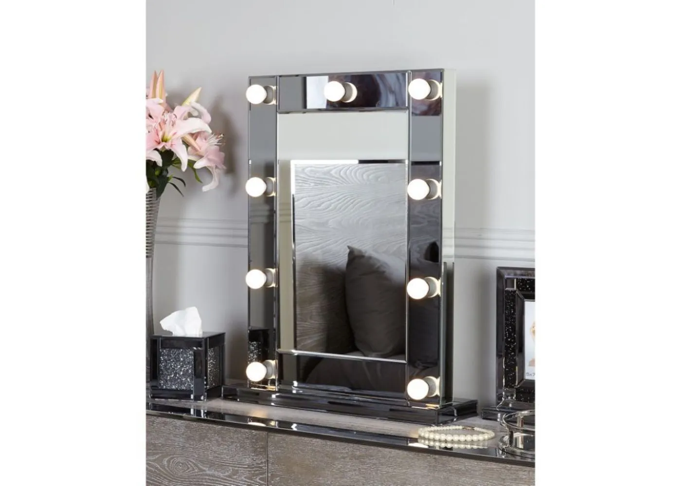 Smoked Broadway 9-Light Vanity Mirror by Lina Home