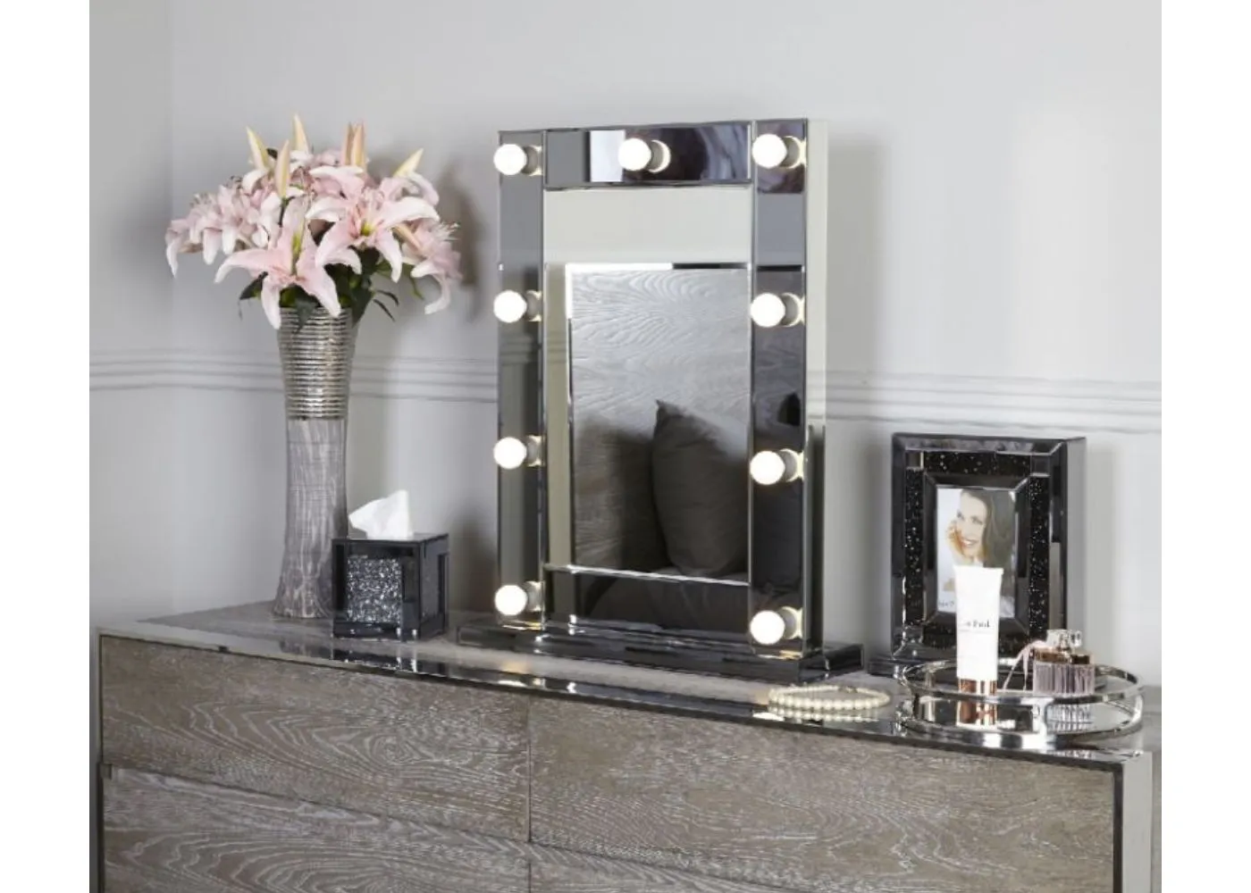 Smoked Broadway 9-Light Vanity Mirror by Lina Home