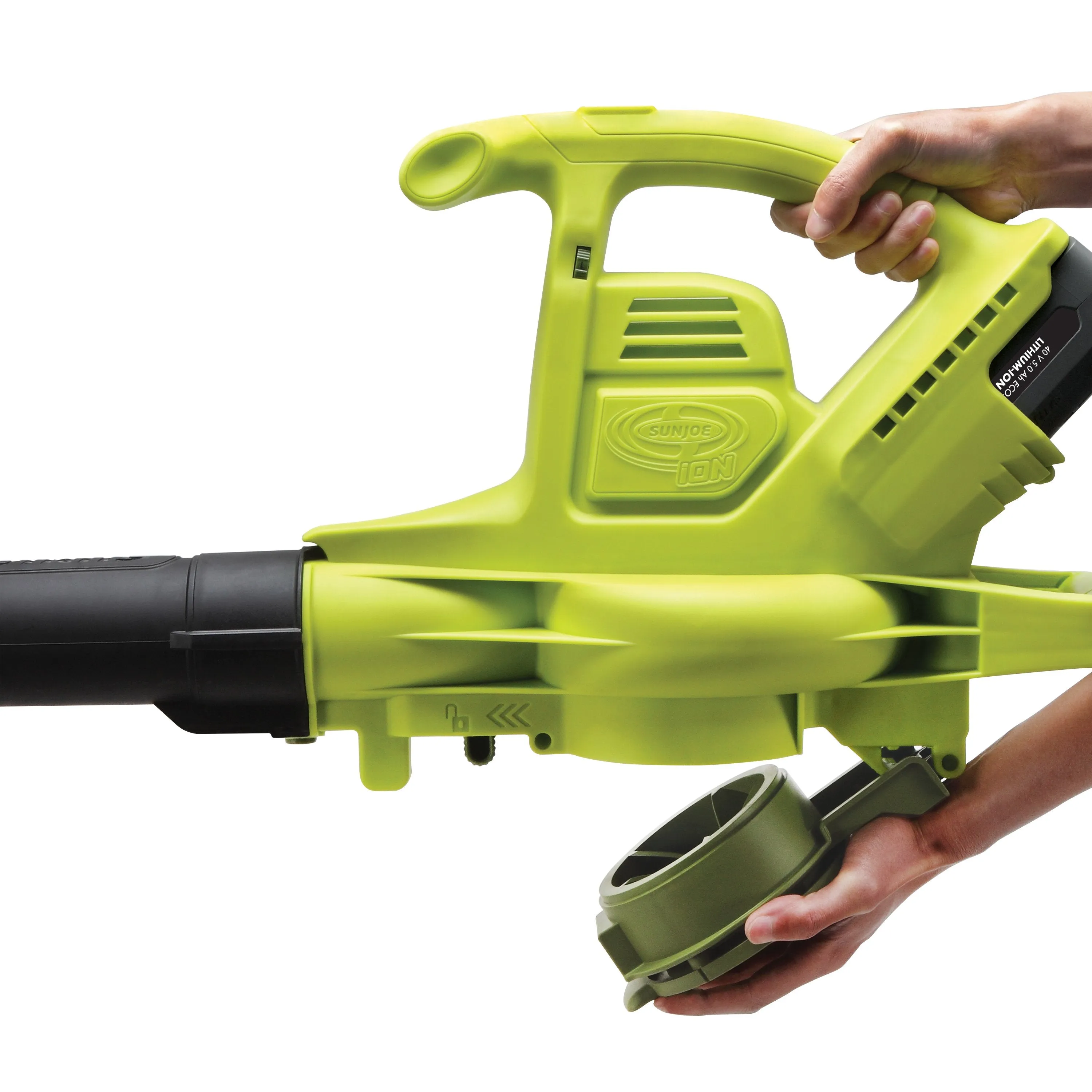 Sun Joe iONBV-XR 40-Volt iONMAX Cordless 3-in-1 Blower Vacuum Mulcher Kit | 200-MPH | W/ 5.0-Ah Battery and Charger