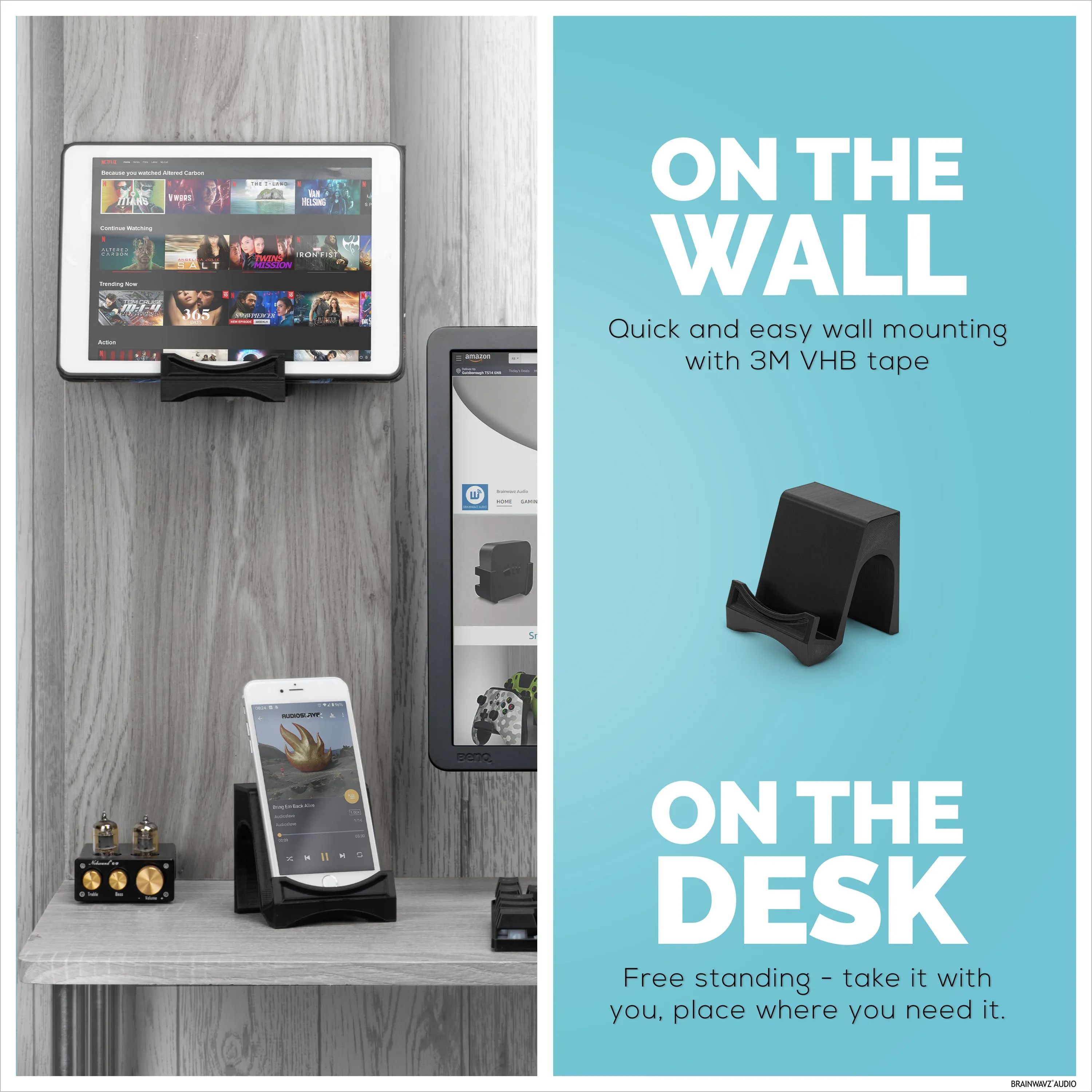 Tasan Desktop & Wall Mounted Phone and Tablet Stand