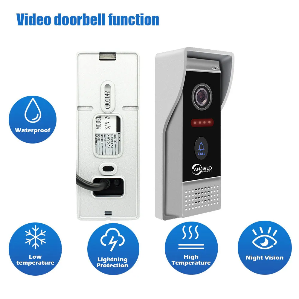 Tuya 7/10 Inch Wired Video Intercom System with 1080P Camera Support Recording Snapshot Doorbell intercom in private house