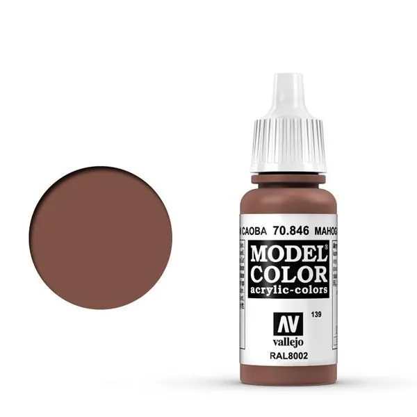 Vallejo 139:MODELCOLOR 846-17ML. MAHOGANY BROWN