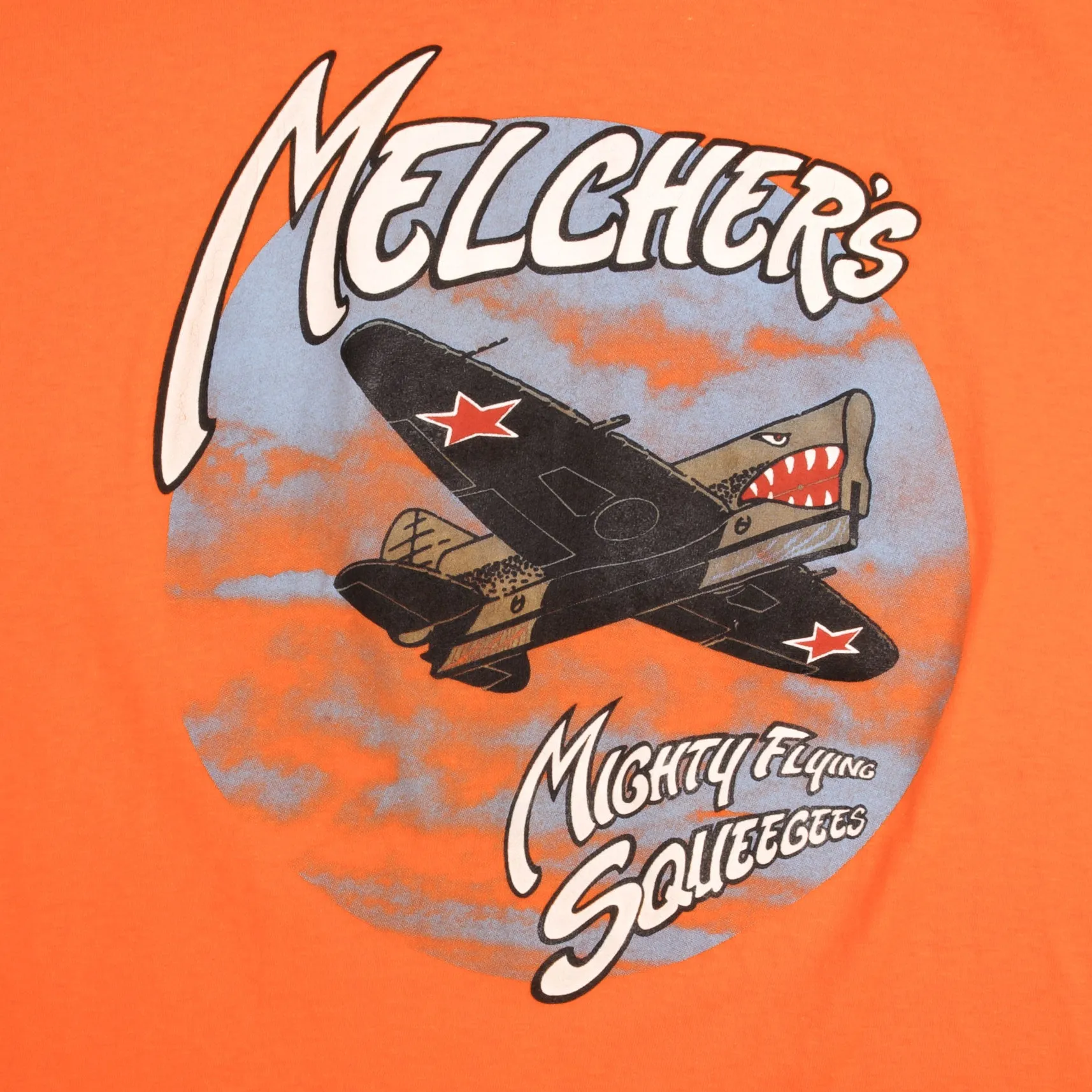 VINTAGE USAF MELCHER'S MIGHTY SQUEEGEES TEE SHIRT 1990S SIZE LARGE