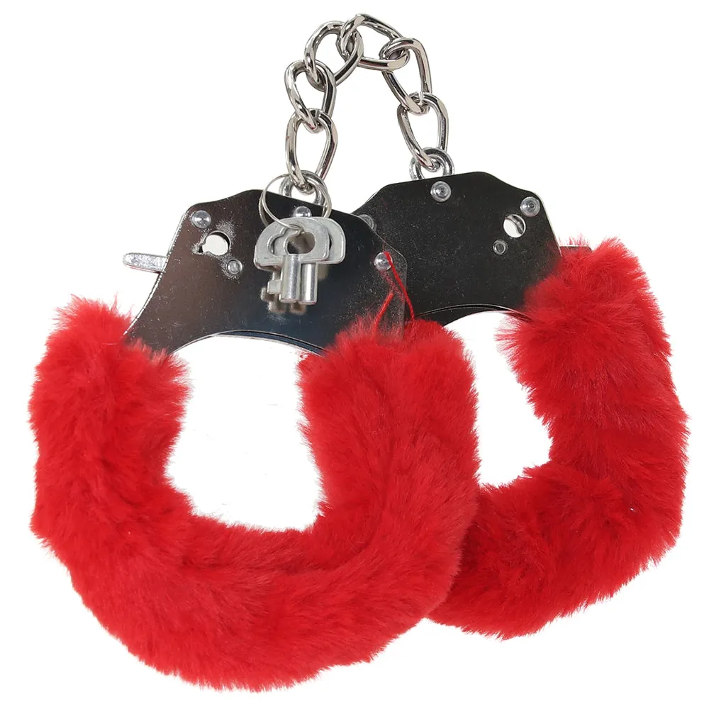 WhipSmart Classic Furry Cuffs in Red