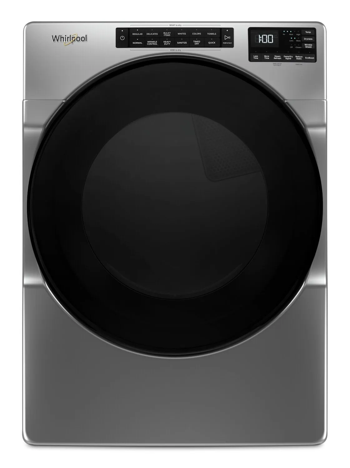 Whirlpool 5.8 Cu. Ft. Front-Load Washer and 7.4 Cu. Ft. Electric Dryer - Chrome Shadow