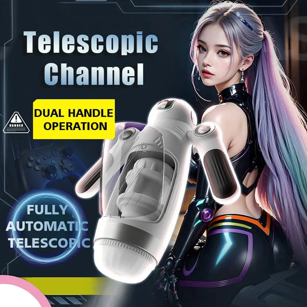 White Bella Bot Robot Telescopic Vibration Male Penis Auto Stroker