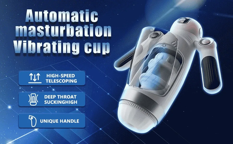 White Bella Bot Robot Telescopic Vibration Male Penis Auto Stroker